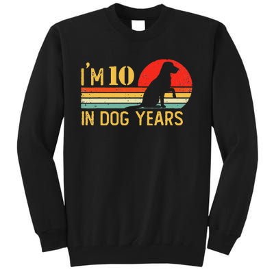 I'm 10 In Dog Years 70th Birthday Vintage Funny 70 Year Old Tall Sweatshirt