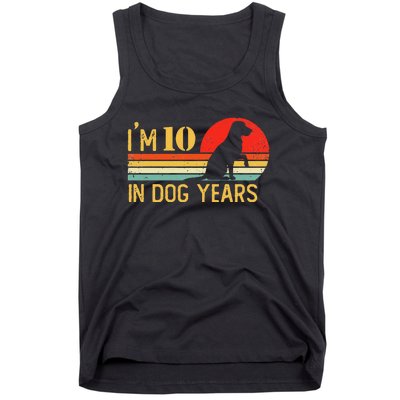 I'm 10 In Dog Years 70th Birthday Vintage Funny 70 Year Old Tank Top