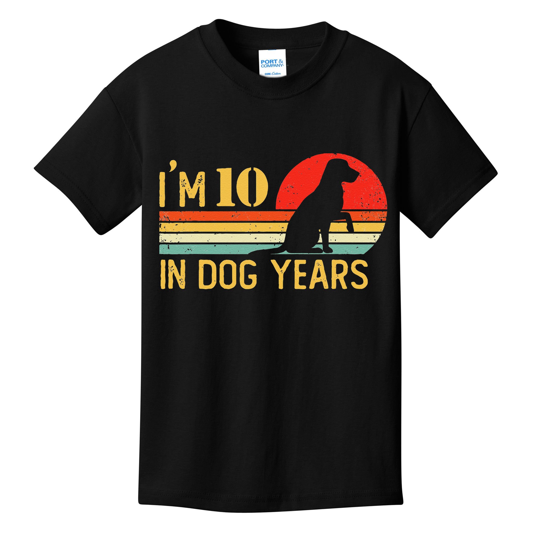 I'm 10 In Dog Years 70th Birthday Vintage Funny 70 Year Old Kids T-Shirt