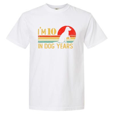 I'm 10 In Dog Years 70th Birthday Vintage Funny 70 Year Old Garment-Dyed Heavyweight T-Shirt