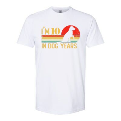 I'm 10 In Dog Years 70th Birthday Vintage Funny 70 Year Old Softstyle CVC T-Shirt