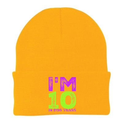 Im 10 In Dog Years. Funny 70th Birthday T Gift Knit Cap Winter Beanie