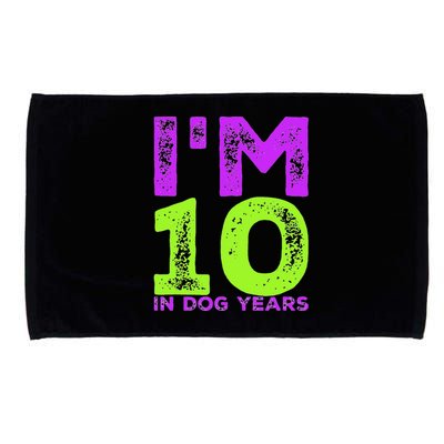 Im 10 In Dog Years. Funny 70th Birthday T Gift Microfiber Hand Towel