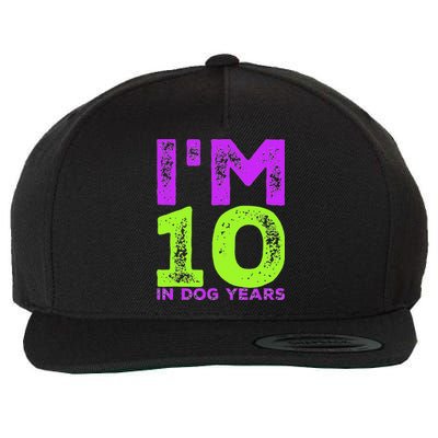 Im 10 In Dog Years. Funny 70th Birthday T Gift Wool Snapback Cap