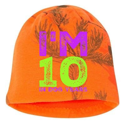 Im 10 In Dog Years. Funny 70th Birthday T Gift Kati - Camo Knit Beanie