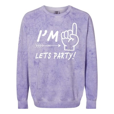 I'm 1 Lets Party! Colorblast Crewneck Sweatshirt