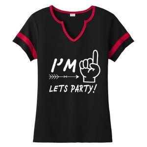 I'm 1 Lets Party! Ladies Halftime Notch Neck Tee