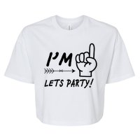 I'm 1 Lets Party! Bella+Canvas Jersey Crop Tee