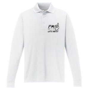 I'm 1 Lets Party! Performance Long Sleeve Polo