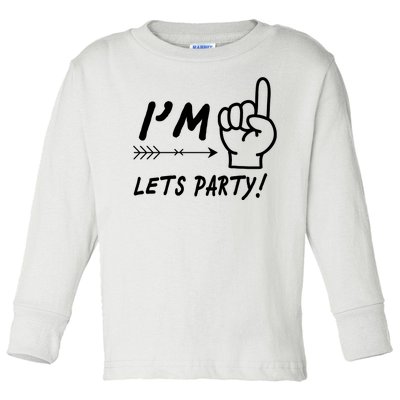 I'm 1 Lets Party! Toddler Long Sleeve Shirt