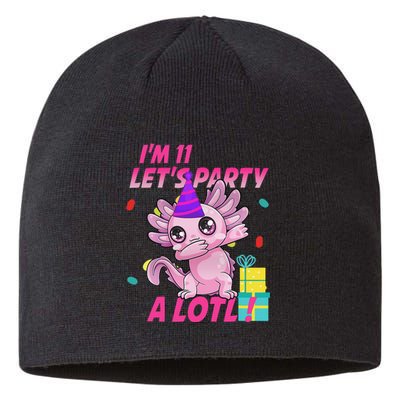 I'm 11 Let's Party A Lotl 11th Birthday Axolotl Lover Gift  Sustainable Beanie