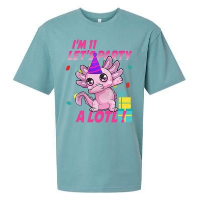 I'm 11 Let's Party A Lotl 11th Birthday Axolotl Lover Gift  Sueded Cloud Jersey T-Shirt