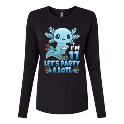 IM 11 LetS Party A Lotl 11th Birthday 11 Year Old Axolotl Womens Cotton Relaxed Long Sleeve T-Shirt