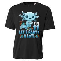 IM 11 LetS Party A Lotl 11th Birthday 11 Year Old Axolotl Cooling Performance Crew T-Shirt