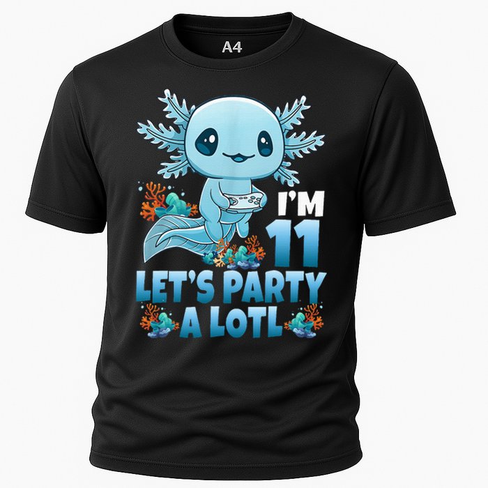 IM 11 LetS Party A Lotl 11th Birthday 11 Year Old Axolotl Cooling Performance Crew T-Shirt