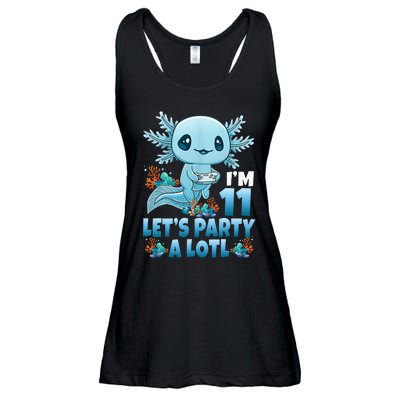 IM 11 LetS Party A Lotl 11th Birthday 11 Year Old Axolotl Ladies Essential Flowy Tank