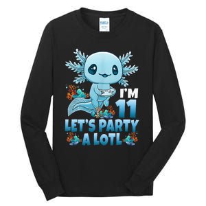 IM 11 LetS Party A Lotl 11th Birthday 11 Year Old Axolotl Tall Long Sleeve T-Shirt