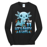 IM 11 LetS Party A Lotl 11th Birthday 11 Year Old Axolotl Tall Long Sleeve T-Shirt