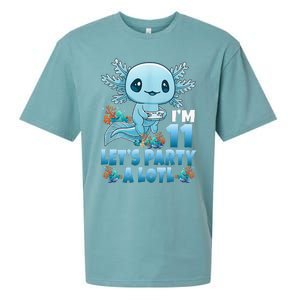 IM 11 LetS Party A Lotl 11th Birthday 11 Year Old Axolotl Sueded Cloud Jersey T-Shirt