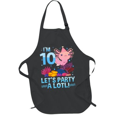 I'm 10 Let's Party A Lotl Axolotl 10 Year Old 10th Birthday Apron