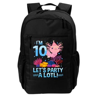 I'm 10 Let's Party A Lotl Axolotl 10 Year Old 10th Birthday Backpack