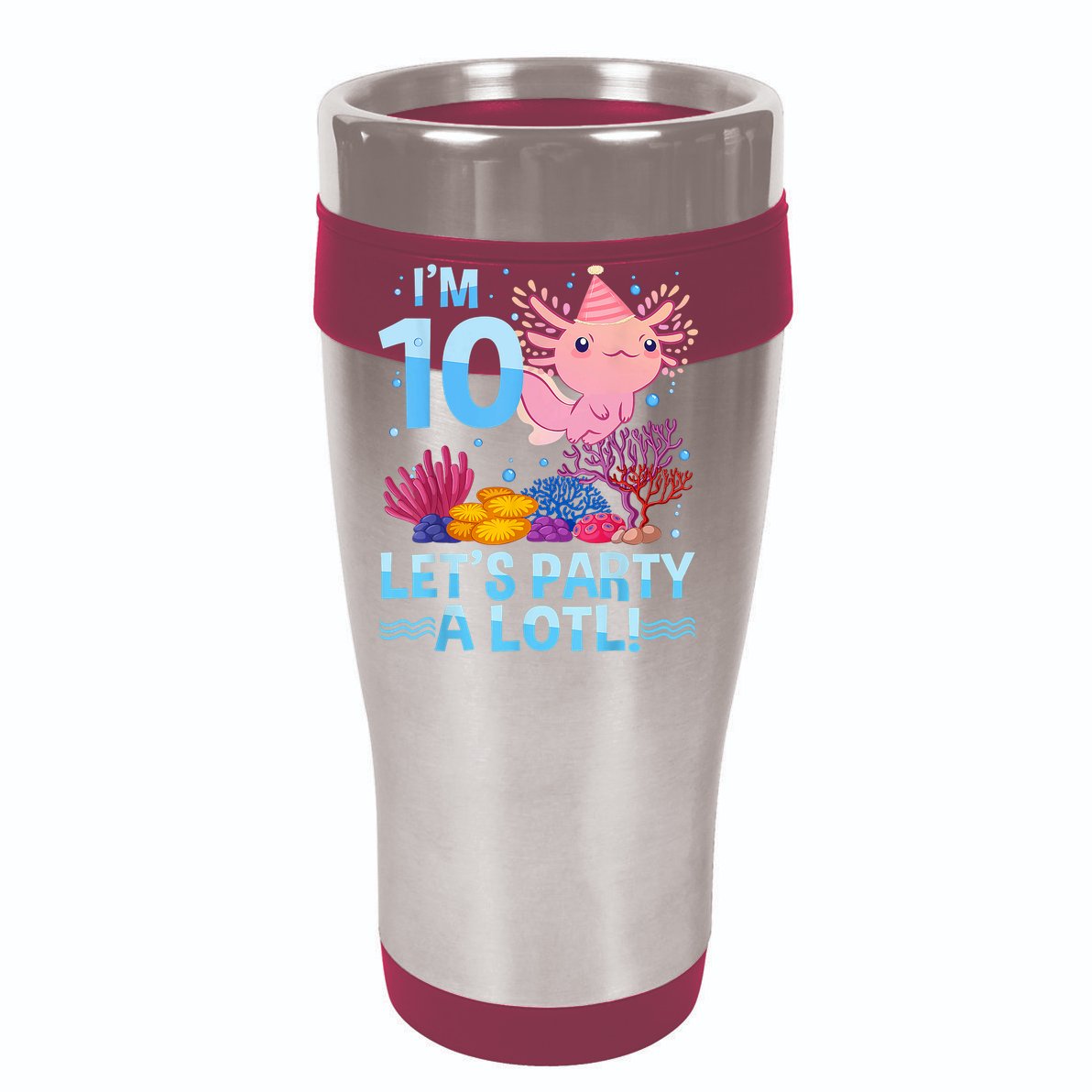 I'm 10 Let's Party A Lotl Axolotl 10 Year Old 10th Birthday Sustainable Bucket Hat