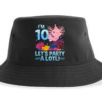 I'm 10 Let's Party A Lotl Axolotl 10 Year Old 10th Birthday Sustainable Bucket Hat