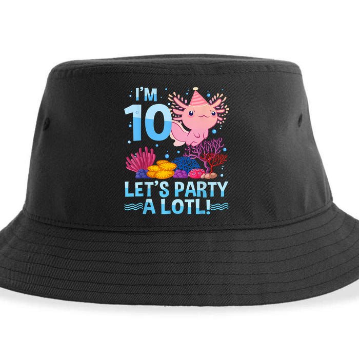 I'm 10 Let's Party A Lotl Axolotl 10 Year Old 10th Birthday Sustainable Bucket Hat