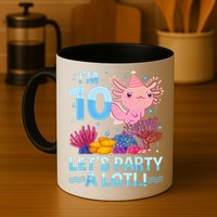 I'm 10 Let's Party A Lotl Axolotl 10 Year Old 10th Birthday Mug