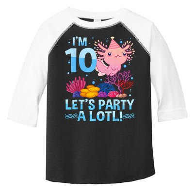 I'm 10 Let's Party A Lotl Axolotl 10 Year Old 10th Birthday Toddler Fine Jersey T-Shirt
