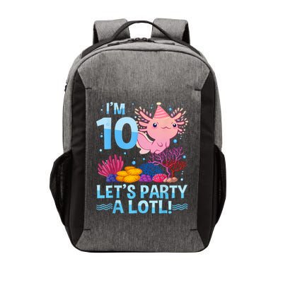 I'm 10 Let's Party A Lotl Axolotl 10 Year Old 10th Birthday Vector Backpack