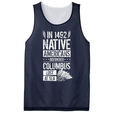 In 1492 Native Americans Discovered Columbus Lost Mesh Reversible Basketball Jersey Tank