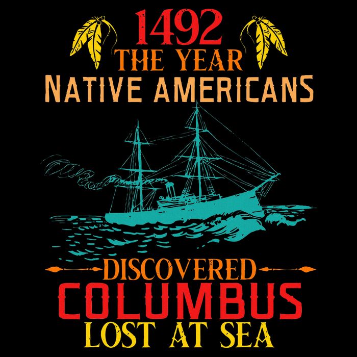 In 1492 Native Americans Discovered Columbus Lost At Design Drawstring Bag
