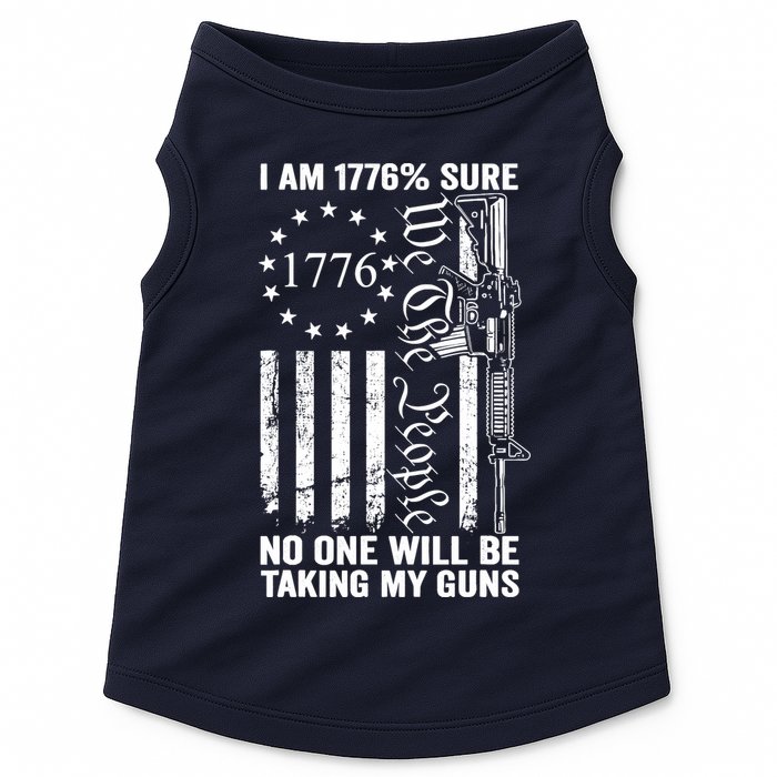 IM 1776 Sure No One Is Taking My Guns Pro Gun Usa Flag Doggie Tank