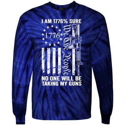 IM 1776 Sure No One Is Taking My Guns Pro Gun Usa Flag Tie-Dye Long Sleeve Shirt