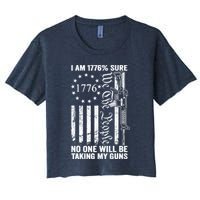 IM 1776 Sure No One Is Taking My Guns Pro Gun Usa Flag Women's Crop Top Tee