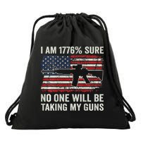 I'm 1776 Sure No One Is Taking My Guns AR15 USA Flag BACK Drawstring Bag