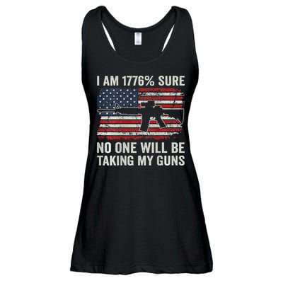I'm 1776 Sure No One Is Taking My Guns AR15 USA Flag BACK Ladies Essential Flowy Tank