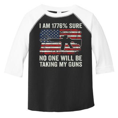 I'm 1776 Sure No One Is Taking My Guns AR15 USA Flag BACK Toddler Fine Jersey T-Shirt