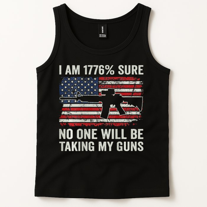 I'm 1776 Sure No One Is Taking My Guns AR15 USA Flag BACK Tank Top
