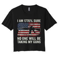 I'm 1776 Sure No One Is Taking My Guns AR15 USA Flag BACK Crop Top
