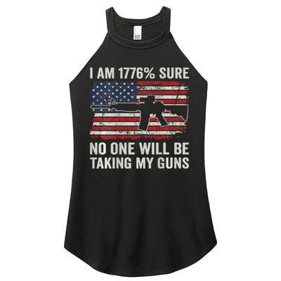 I'm 1776 Sure No One Is Taking My Guns AR15 USA Flag BACK Women's Perfect Tri Rocker Tank