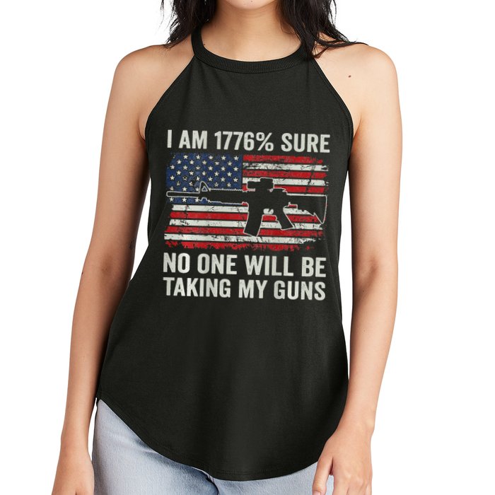 I'm 1776 Sure No One Is Taking My Guns AR15 USA Flag BACK Women's Perfect Tri Rocker Tank