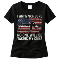 I'm 1776 Sure No One Is Taking My Guns AR15 USA Flag BACK Womens T-Shirt