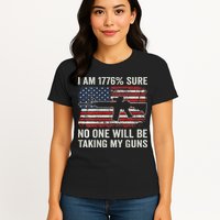 I'm 1776 Sure No One Is Taking My Guns AR15 USA Flag BACK Womens T-Shirt