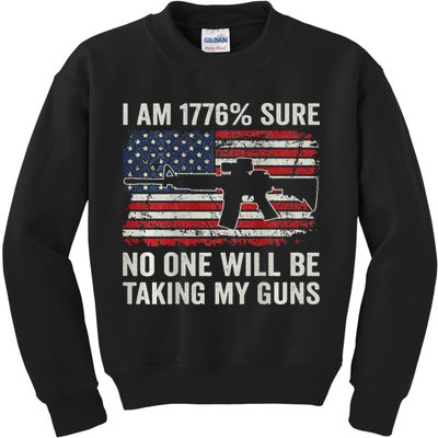 I'm 1776 Sure No One Is Taking My Guns AR15 USA Flag BACK Kids Sweatshirt