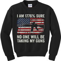 I'm 1776 Sure No One Is Taking My Guns AR15 USA Flag BACK Kids Sweatshirt