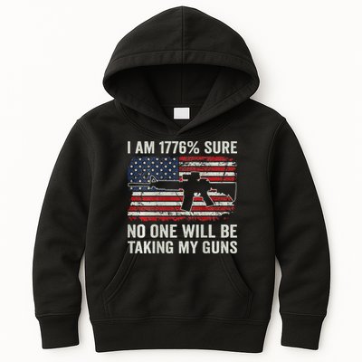 I'm 1776 Sure No One Is Taking My Guns AR15 USA Flag BACK Kids Hoodie