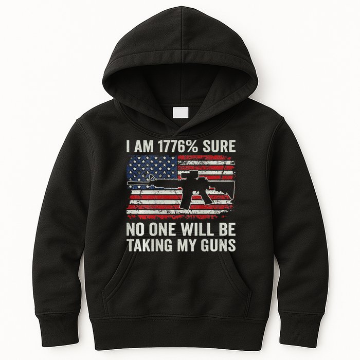 I'm 1776 Sure No One Is Taking My Guns AR15 USA Flag BACK Kids Hoodie