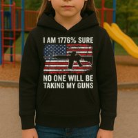 I'm 1776 Sure No One Is Taking My Guns AR15 USA Flag BACK Kids Hoodie